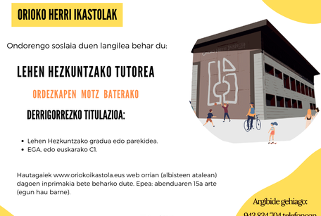 Lehen Hezkuntzako ordezkapena egiteko irakaslea