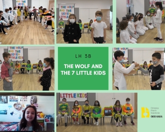 The Wolf and the Seven Little Kids showa ingelesez LH3ko Orioko Herri Ikastolako ikasleen eskutik.