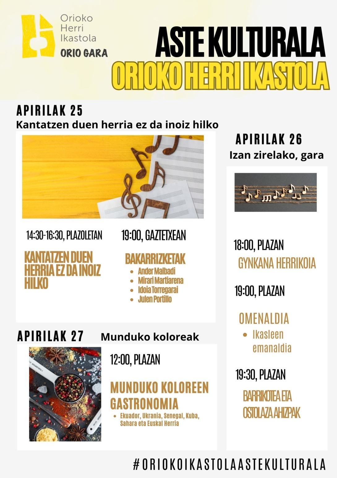 Orioko Herri Ikastolako Aste Kulturala 