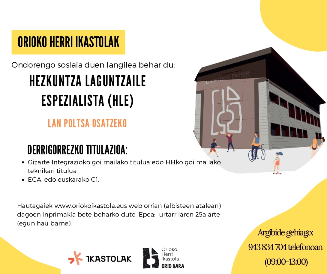 Hezkuntza Laguntzaile Espezialisten lan poltsa