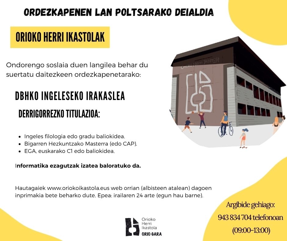 DBHko ingelesko irakasleen lan poltsa